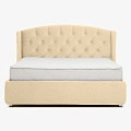 Кровать Perrino Генуя (Triniti light beige, 180х200, ножки 5 см хром, решетка Стандарт, без ящика)